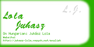 lola juhasz business card